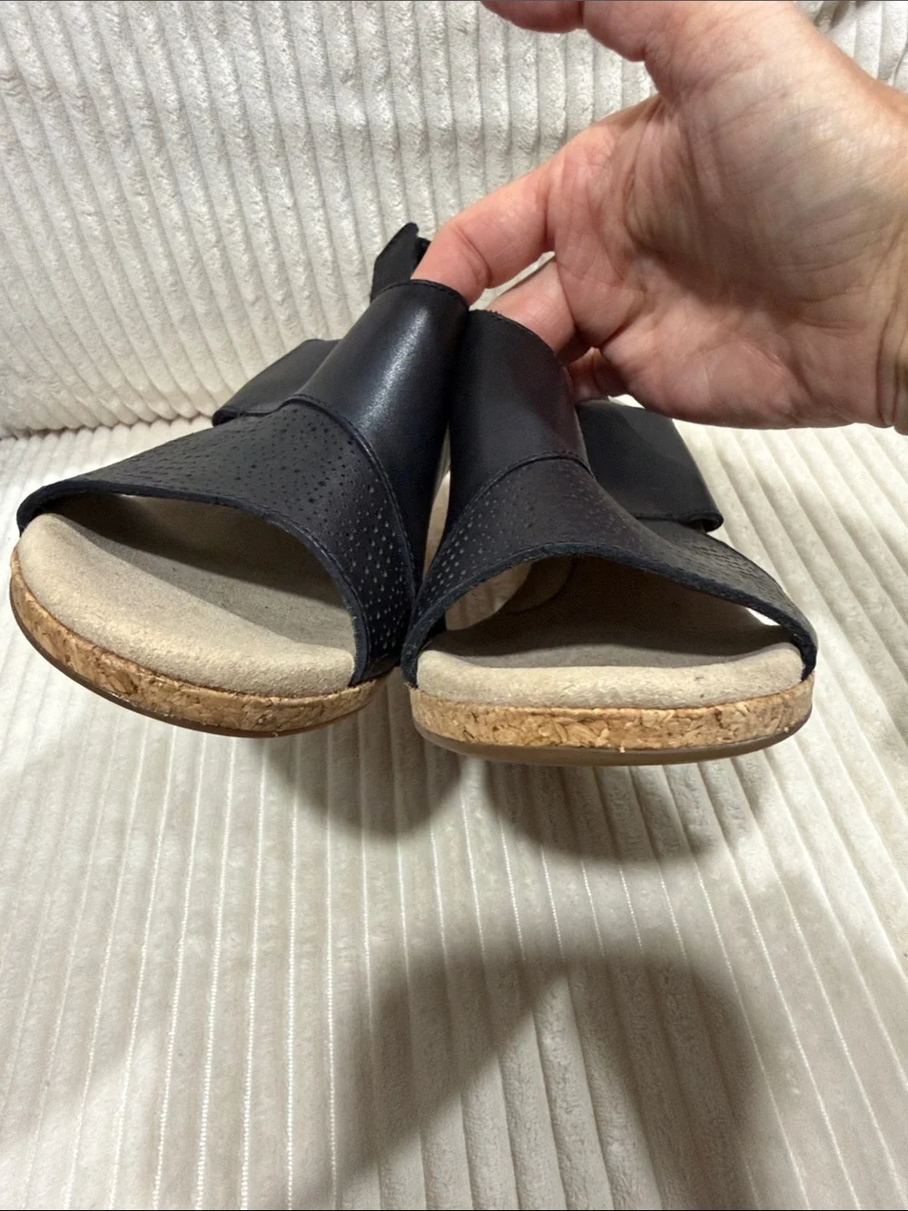 Clarks black wedge